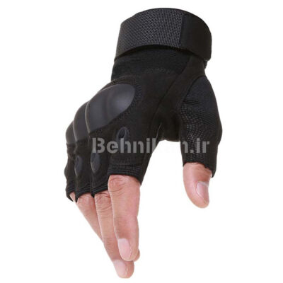 دستکش نیم انگشت تاکتیکال نظامی سایز L (جفت)
